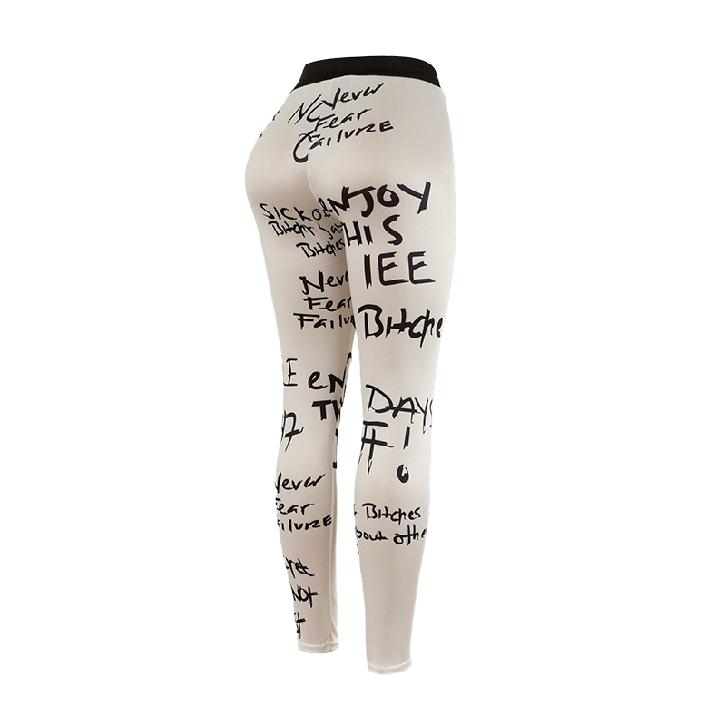 Yoga Overall Fitness - Populaire sexy fitnesslegging met letterprint uit