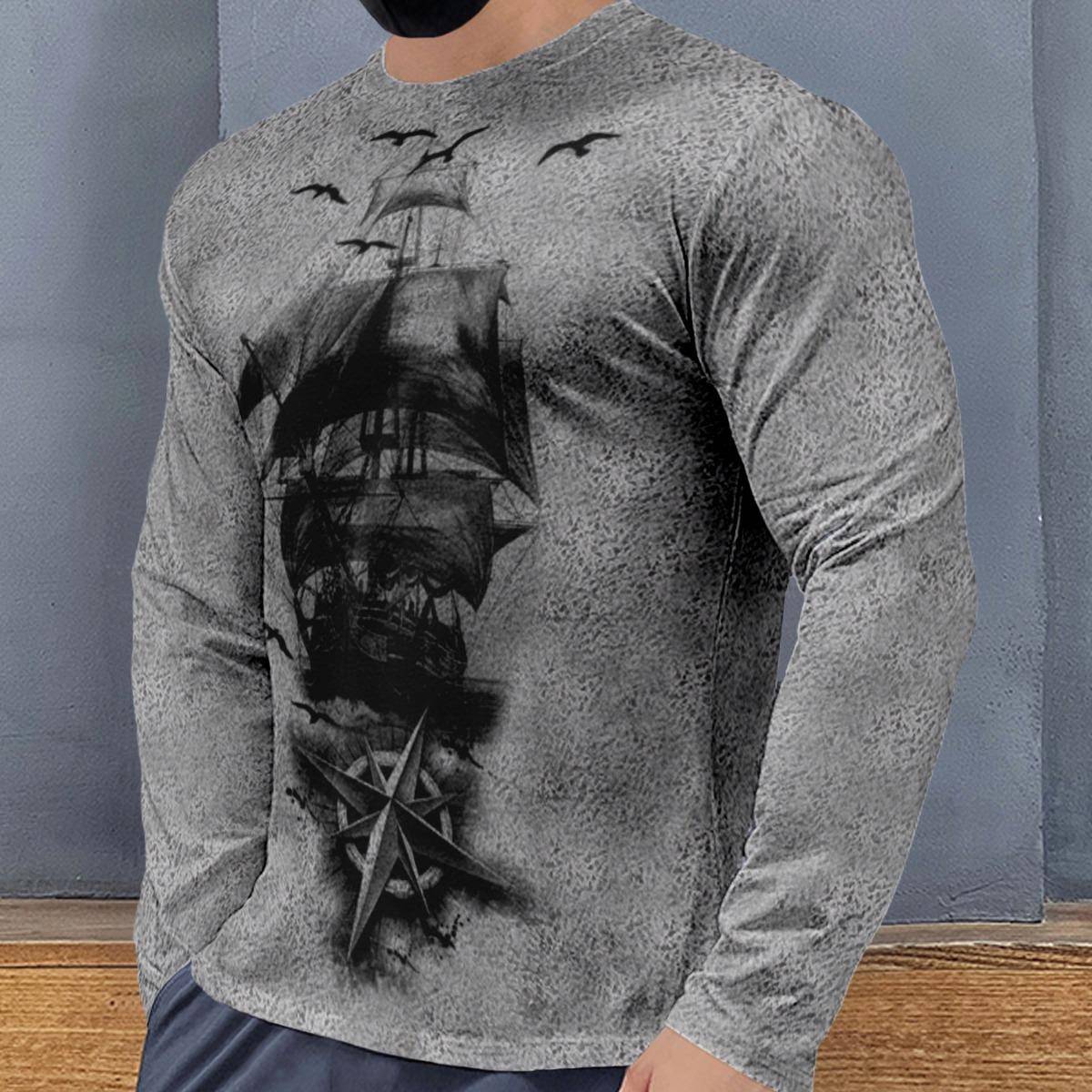 Yoga Fitness Gear - Casual heren sport-T-shirt met ronde hals