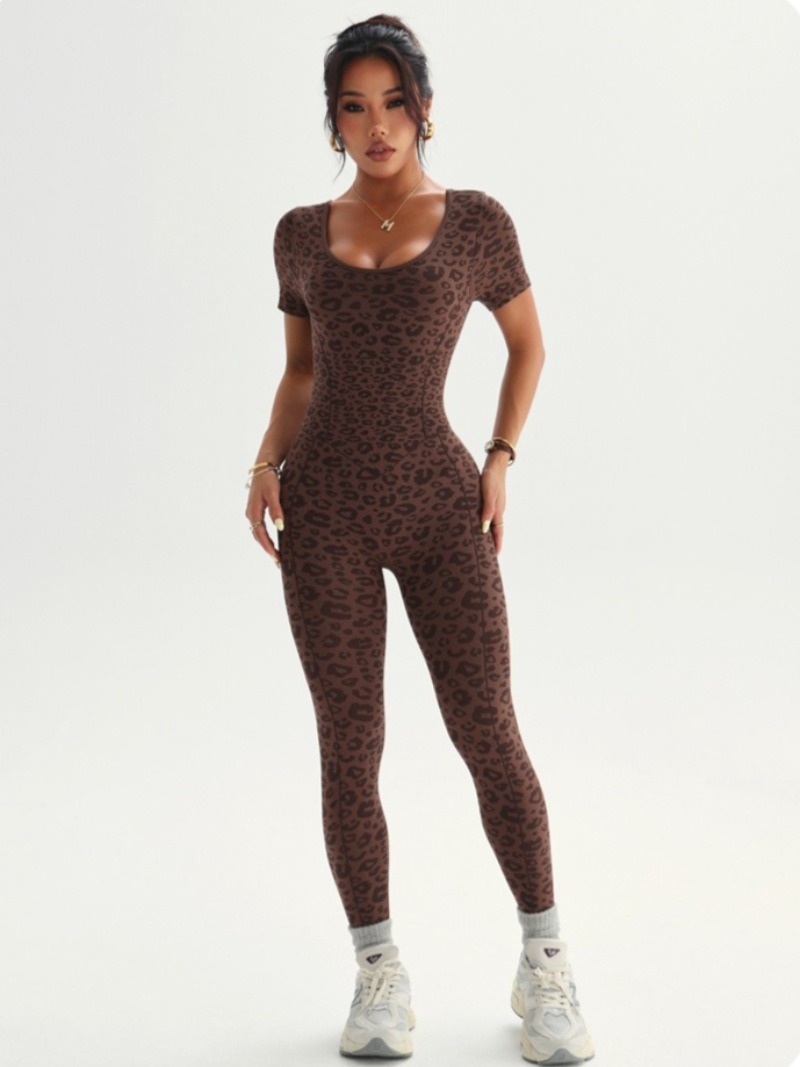 Dames backless luipaardjumpsui - Yoga Overall Fitness recensie en prijs